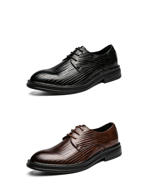 Męskie skórzane buty biznes w stylu retro, brytyjskie, formalne, jesienne, oddychające, modne, pasujące do wszystkich okazji - Wianko - 13