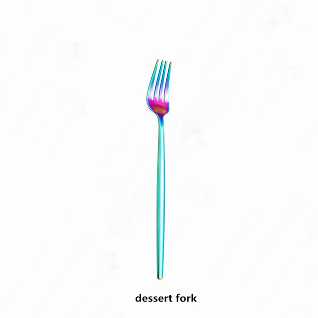 Naczynia obiadowe Rainbow: zestaw stalowej zastawy stołowej ze stali nierdzewnej - widelce, noże, łyżki, pałeczki - Wianko - 18