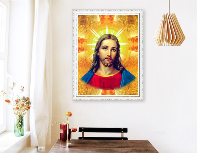 Diamentowy obraz religijny - haft plac diamentowy - Bóg, Jezus - mozaika - dzieło sztuki - Wianko - 2