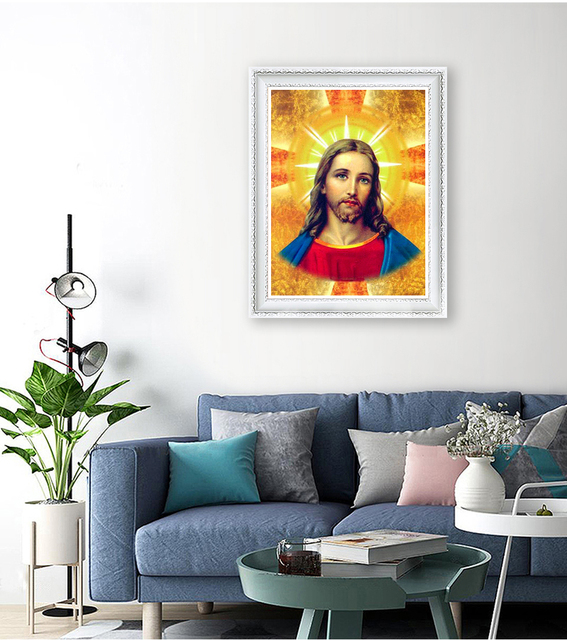Diamentowy obraz religijny - haft plac diamentowy - Bóg, Jezus - mozaika - dzieło sztuki - Wianko - 4