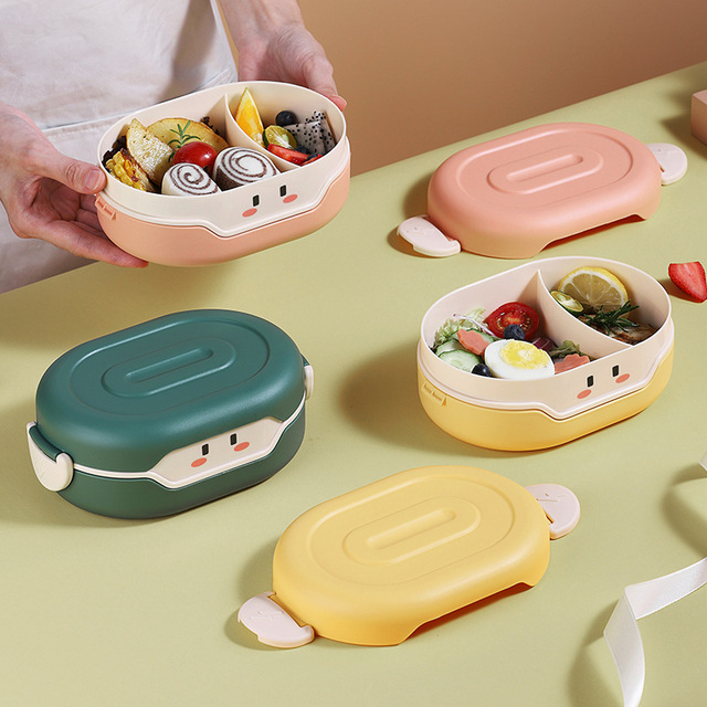 Pojemnik na Lunch Bento dla dzieci w stylu japońskim z podwójną izolacją i możliwością podgrzewania w mikrofalówce - Wianko - 1