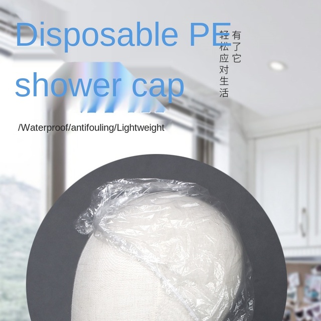 Zestaw 100 jednorazowych czapek prysznicowych do domowego hotelowego prysznica z elastyczną przezroczystą czapką prysznicową - Wianko - 2