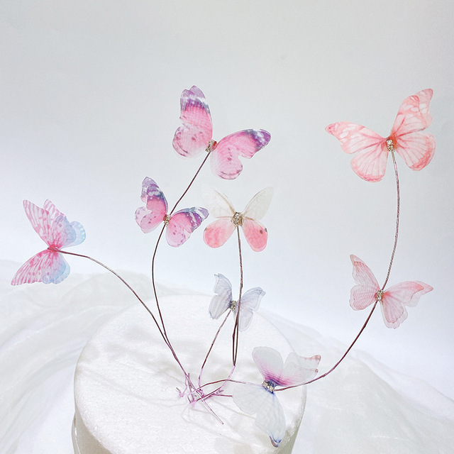 Fioletowy motyl rocznicowy - ozdoba tortu na walentynki i ślub, dekoracja do pieczenia ciasta - Wianko - 7
