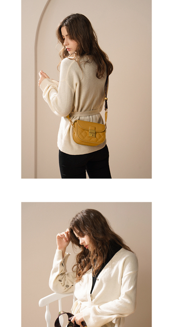 DN Fashion siodłowa torba na ramię dla kobiet w kratę z diamentowymi detalami - Wianko - 6