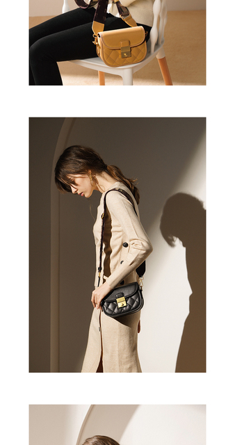 DN Fashion siodłowa torba na ramię dla kobiet w kratę z diamentowymi detalami - Wianko - 7