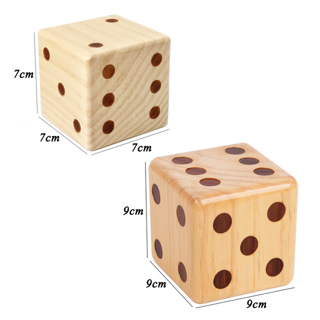 Duże drewniane kostki jednostronne z litego drewna - zabawka numerowa D6, 9cm/7cm - pomoce naukowe dla dzieci, gra planszowa - Wianko - 6