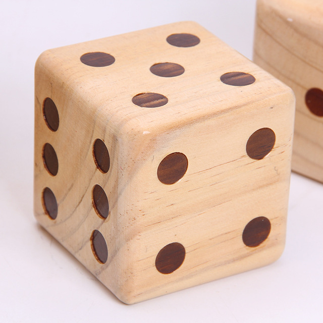 Duże drewniane kostki jednostronne z litego drewna - zabawka numerowa D6, 9cm/7cm - pomoce naukowe dla dzieci, gra planszowa - Wianko - 8
