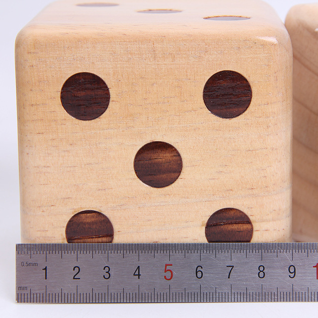Duże drewniane kostki jednostronne z litego drewna - zabawka numerowa D6, 9cm/7cm - pomoce naukowe dla dzieci, gra planszowa - Wianko - 7
