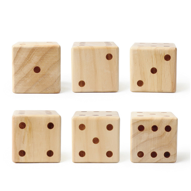 Duże drewniane kostki jednostronne z litego drewna - zabawka numerowa D6, 9cm/7cm - pomoce naukowe dla dzieci, gra planszowa - Wianko - 3
