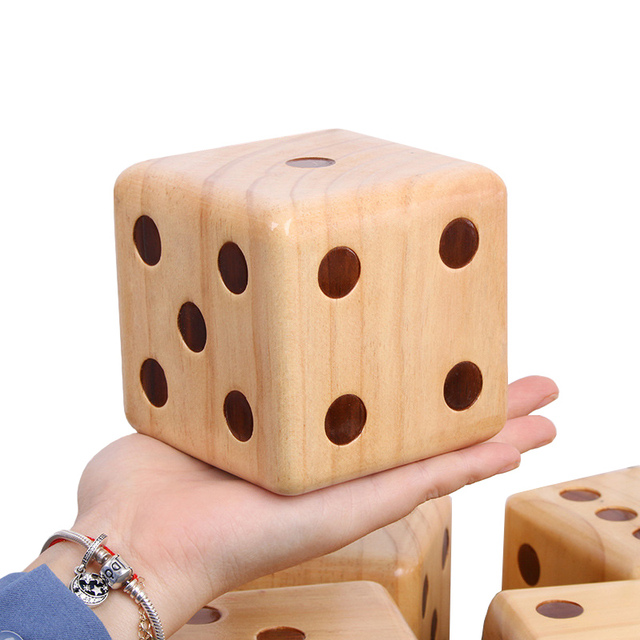 Duże drewniane kostki jednostronne z litego drewna - zabawka numerowa D6, 9cm/7cm - pomoce naukowe dla dzieci, gra planszowa - Wianko - 2