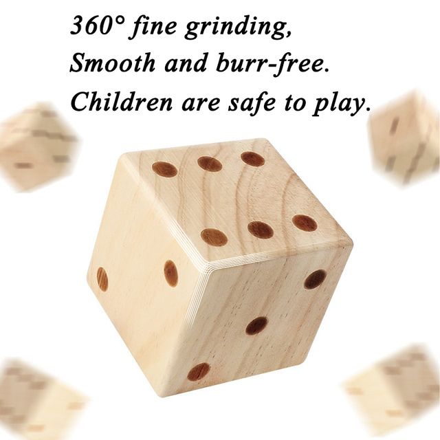 Duże drewniane kostki jednostronne z litego drewna - zabawka numerowa D6, 9cm/7cm - pomoce naukowe dla dzieci, gra planszowa - Wianko - 5