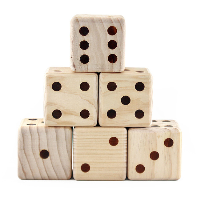 Duże drewniane kostki jednostronne z litego drewna - zabawka numerowa D6, 9cm/7cm - pomoce naukowe dla dzieci, gra planszowa - Wianko - 9