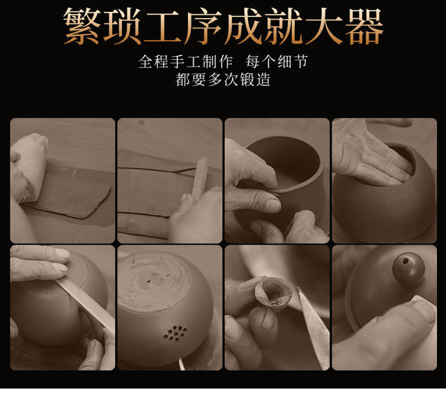 Dzbanek do herbaty ręcznie wykonany z purpurowej gliny Yixing, zestaw z czajniczkiem garncem, idealny do herbaty zielonej, Dahongpao Xishi Ball Hole Zisha Drinkware Teaware - Wianko - 9