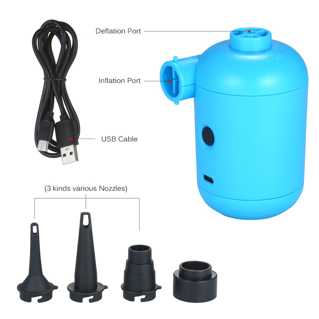 Przenośna elektryczna pompa powietrza USB do materaca, łodzi, sofy i samochodów - Wianko - 11