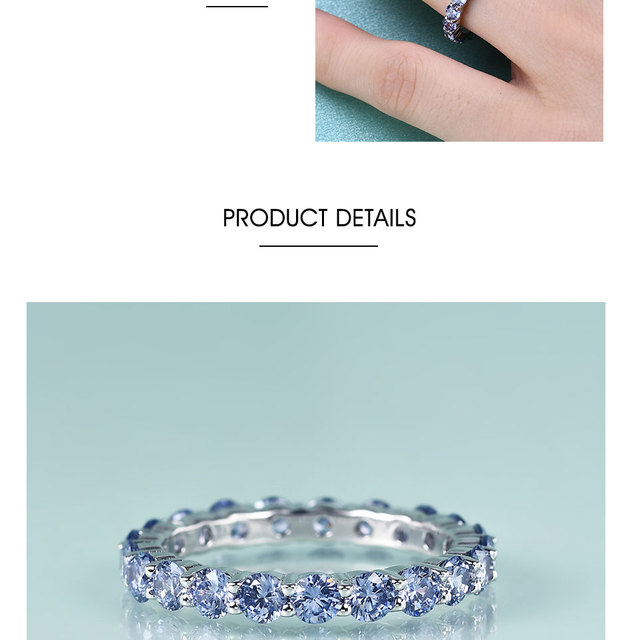 Pierścień nieskończoności GEM'S BEAUTY 925 srebro z niebieskim tanzanitem i diamentem - prezent na rocznicę - Wianko - 4