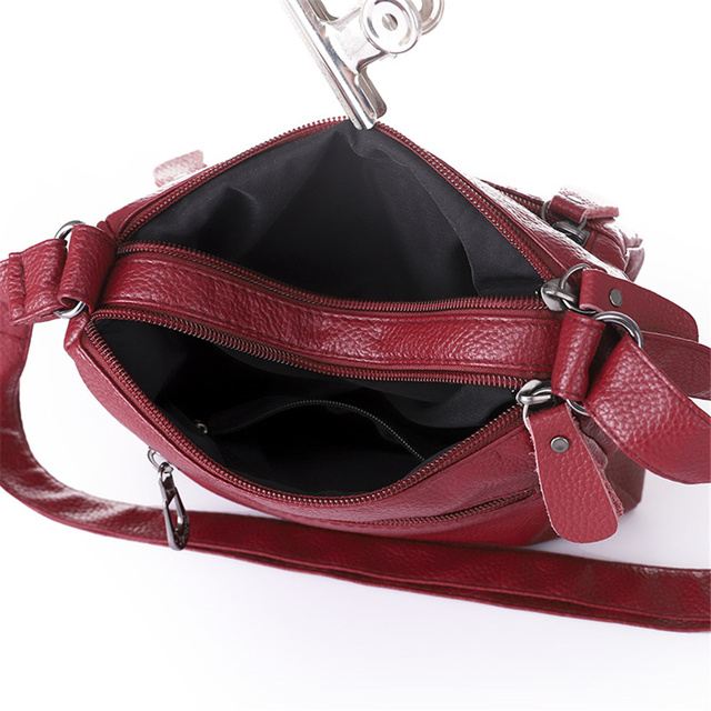 Nowa mała torebka żeńska, dwuwarstwowa, na ramię, z nadrukiem - Crossbody i multi-pocket Leather Messenger Sac Bolsa - Wianko - 19