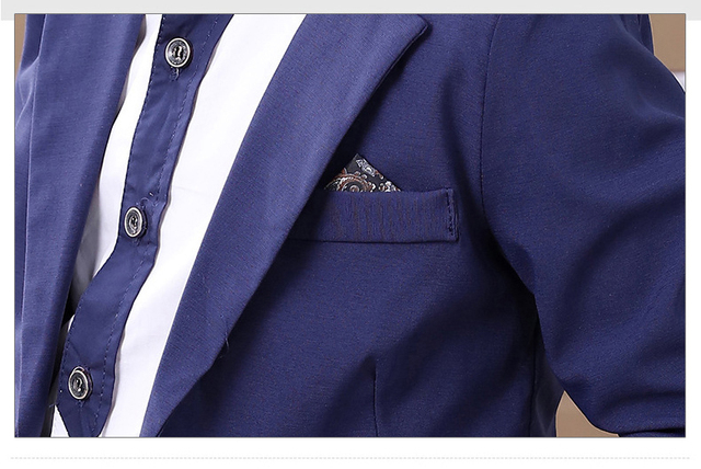 Garnitur marynarki dla chłopców jesień, zestaw z formalną koszulą i spodniami - Wianko - 14