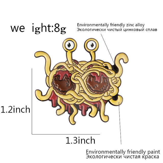 Latający potwór Spaghetti – broszka zrelaksowanej religii - Wianko - 1