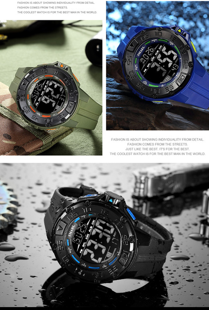 Zegarek męski LED cyfrowy S shock 1543 wojskowy z dużą tarczą, wodoodporny i luminous - Wianko - 12