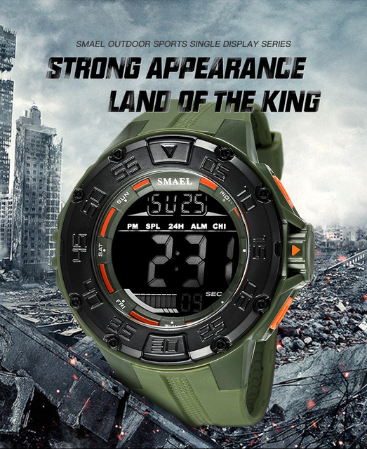 Zegarek męski LED cyfrowy S shock 1543 wojskowy z dużą tarczą, wodoodporny i luminous - Wianko - 1