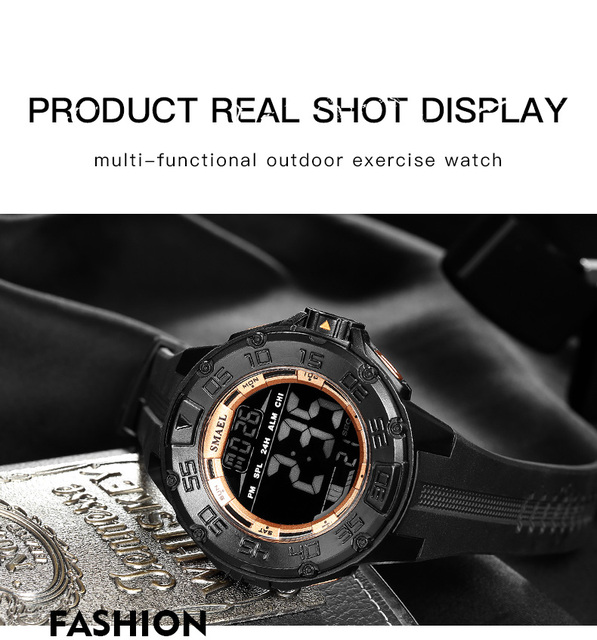 Zegarek męski LED cyfrowy S shock 1543 wojskowy z dużą tarczą, wodoodporny i luminous - Wianko - 11