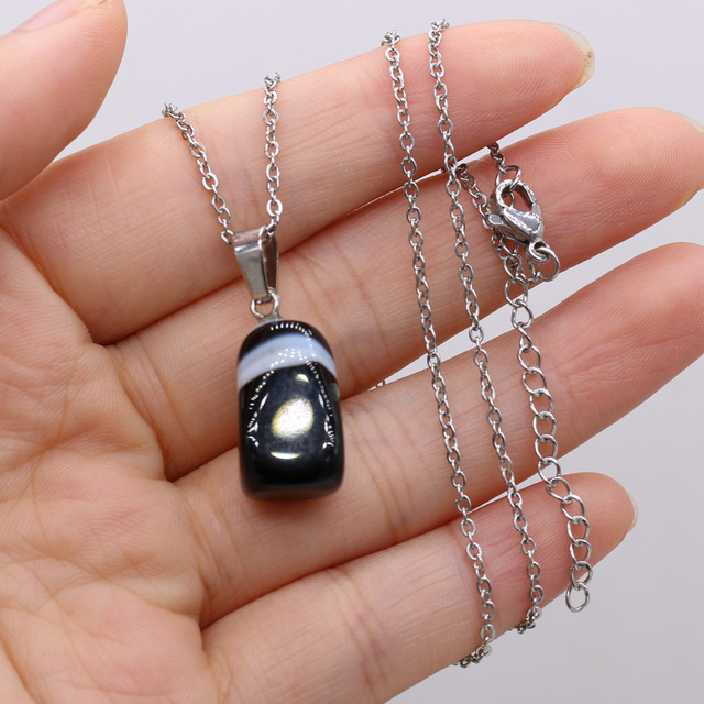 Naszyjnik z nieregularnym sześciennym kryształem kwarcowym - piękna biżuteria ze szlachetnym kamieniem półszlachetnym - Wianko - 7