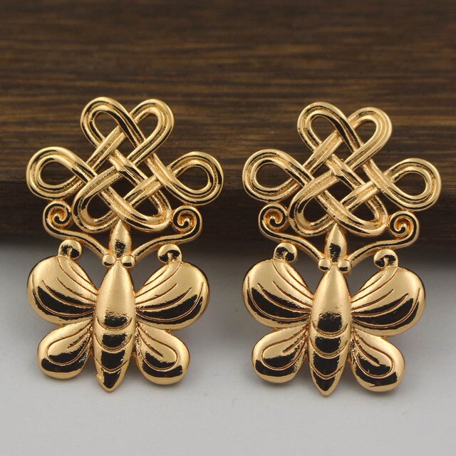 20 sztuk mosiądz odlewany motyl chińskie węzły ozdoby tłoczenia starożytnych Charms wysokiej jakości biżuteria - Wianko - 1