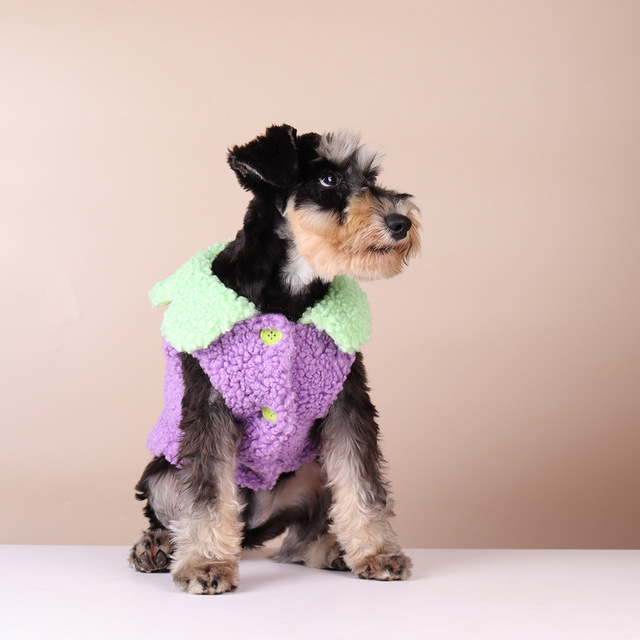 Płaszczyk zimowy dla małych i średnich psów - pluszowy SUPREPT, ciepły, śliczny, w kształcie marchewki i bakłażana - Wianko - 11