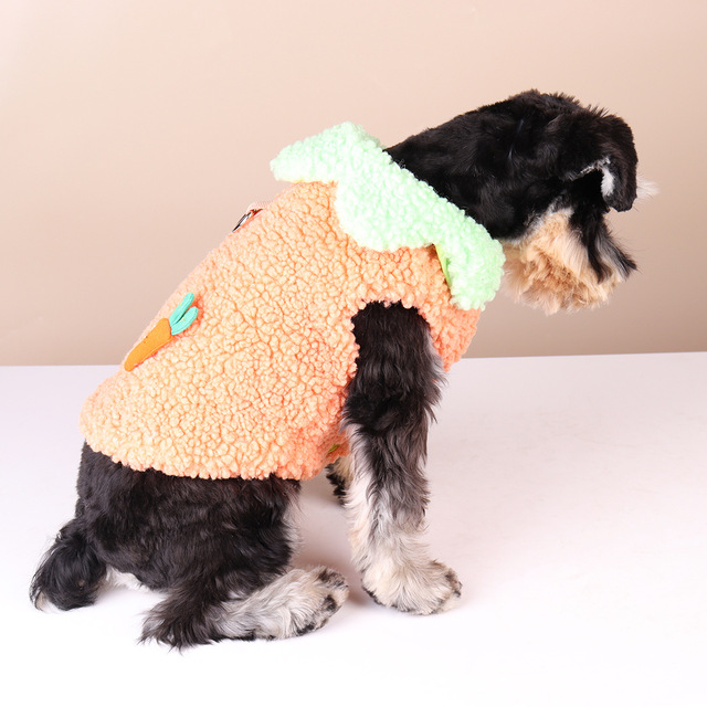 Płaszczyk zimowy dla małych i średnich psów - pluszowy SUPREPT, ciepły, śliczny, w kształcie marchewki i bakłażana - Wianko - 4