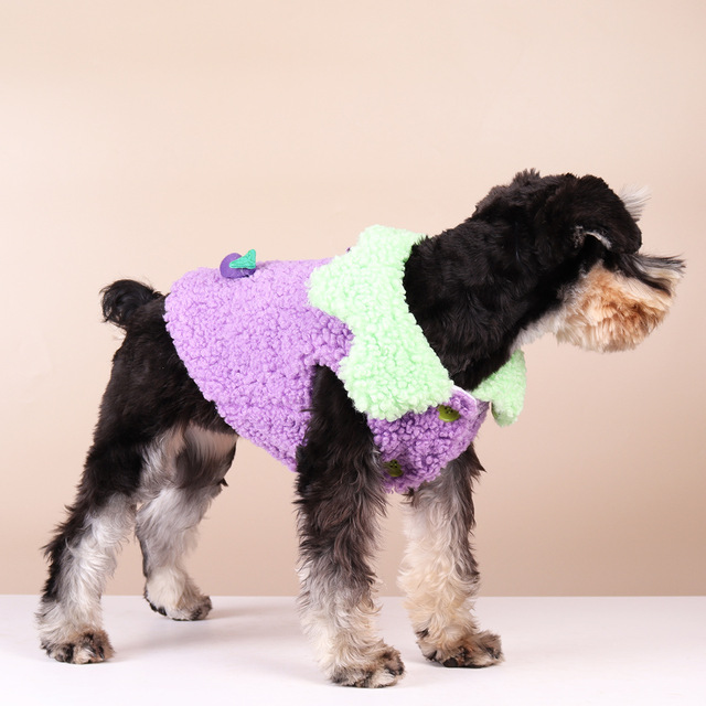 Płaszczyk zimowy dla małych i średnich psów - pluszowy SUPREPT, ciepły, śliczny, w kształcie marchewki i bakłażana - Wianko - 9