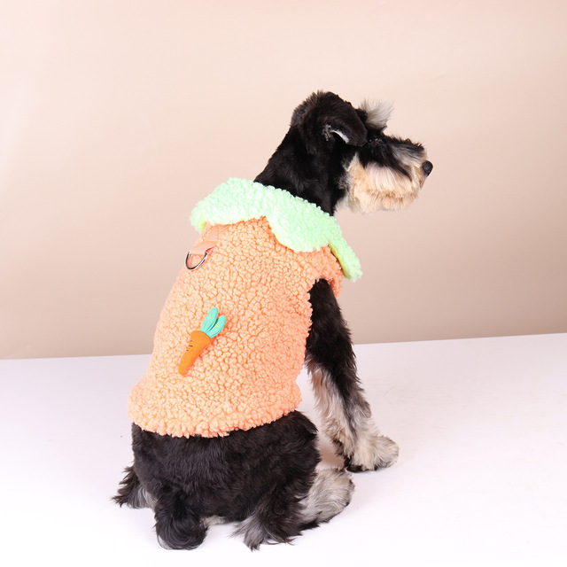 Płaszczyk zimowy dla małych i średnich psów - pluszowy SUPREPT, ciepły, śliczny, w kształcie marchewki i bakłażana - Wianko - 6