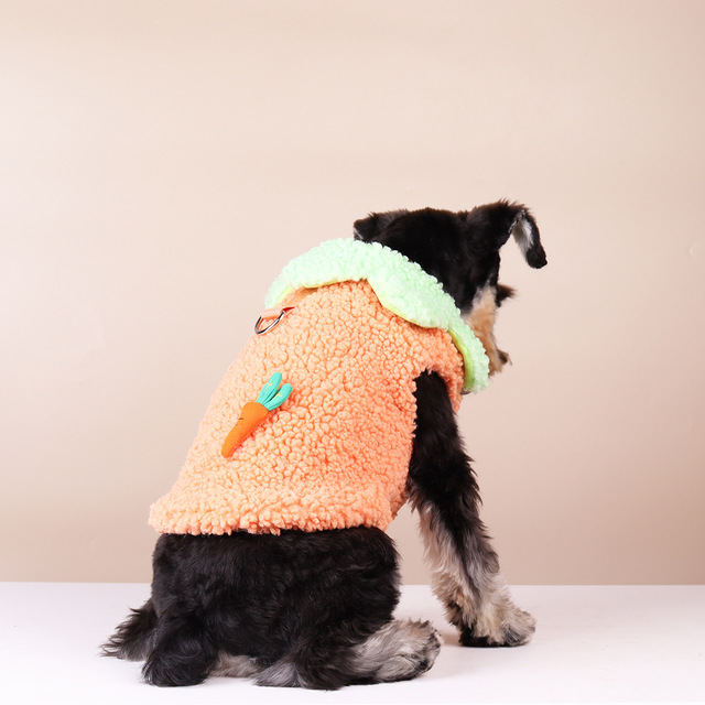 Płaszczyk zimowy dla małych i średnich psów - pluszowy SUPREPT, ciepły, śliczny, w kształcie marchewki i bakłażana - Wianko - 5