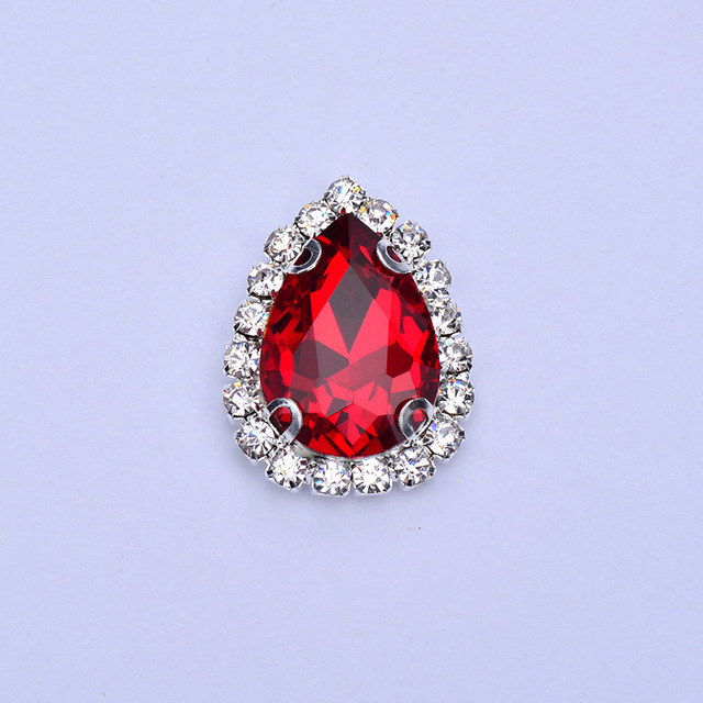 13*18mm JUNAO Red Drop Claw - dżety ze srebrnym mocowaniem do ustawienia ozdobnego kamienia szklanego koralika na biżuterię ślubną - Wianko - 18