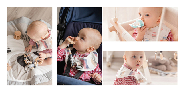 Smoczek do łańcuszka samodzielnie personalizowany ręcznym różowym klipsem i uchwytem, ząbkowanie i gryzak dla niemowląt - Wianko - 1