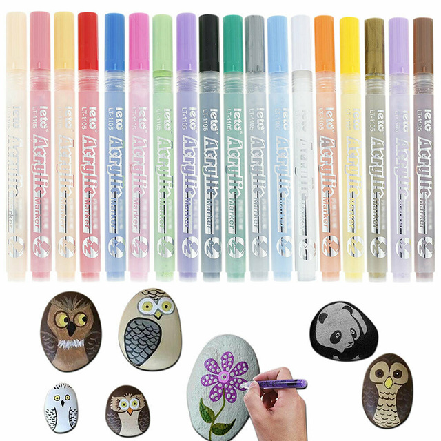 Długopisy do malowania na szklanym płótnie - Flash Pigment, podwójna głowica, 18 kolorów - Wianko - 6