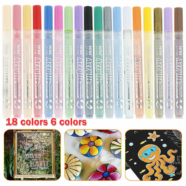 Długopisy do malowania na szklanym płótnie - Flash Pigment, podwójna głowica, 18 kolorów - Wianko - 10