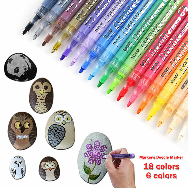 Długopisy do malowania na szklanym płótnie - Flash Pigment, podwójna głowica, 18 kolorów - Wianko - 3