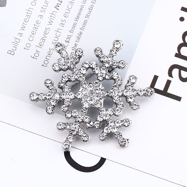 Luksusowa broszka z kryształami śnieżynka w kształcie złotego kwiatu - Wianko - 25