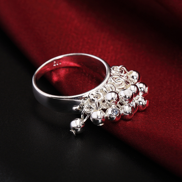 Naszyjnik koralikowy i pierścionek w stylowej oprawie - biżuteria ze srebra 925 dla eleganckiej kobiety - Wianko - 6