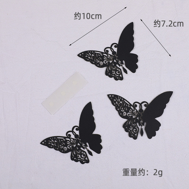 Ozdoby Tortowe- Czarne Motyle dla Księżniczki- Zestaw Dekoracyjny do Tortów na Urodziny i Przyjęcia Cupcake - Wianko - 8