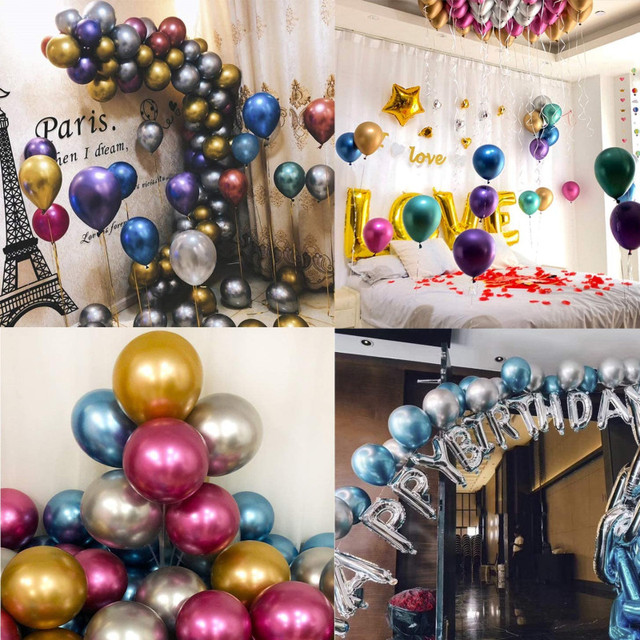 Duże chromowane metalowe balony dekoracyjne na imprezę urodzinową i ślubną - zestaw Garland Arch (5-36 cali) z helem i stojakiem Globos - Wianko - 10