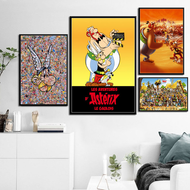 Asterix Francja - Klasyczne komiksowe malarstwo na jedwabnym plakacie na płótnie - Home Decor - Wianko - 3