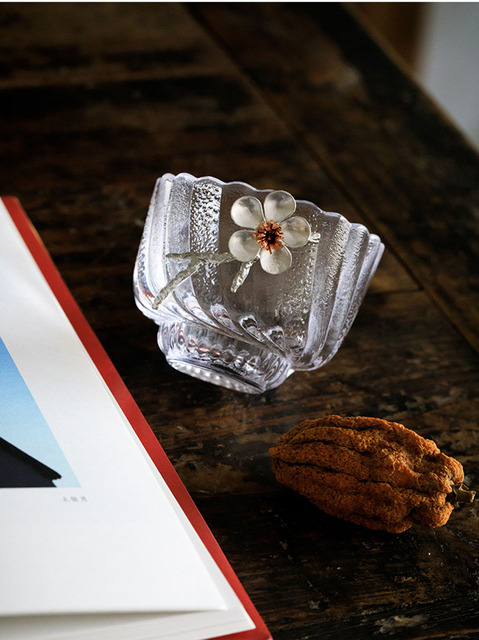Kubek z młotkowanym wzorem japońskiego szkła na Kung Fu, idealny do picia herbaty i kawy - przezroczysty, odporny na wysoką temperaturę, z 3D kwiatem - Wianko - 24