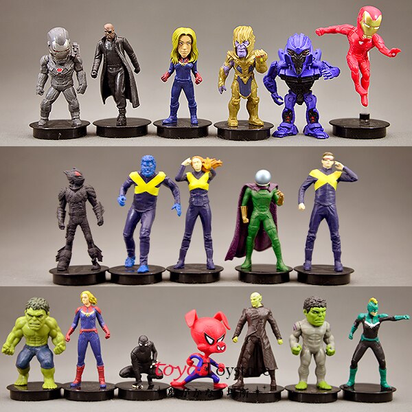 Figurki akcji Marvel Avengers Hulk Iron Man Thanos Mysterio czarna pantera - Opakowanie zbiorcze lalki Model zabawkowy Anime pcv ozdoby - Wianko - 1