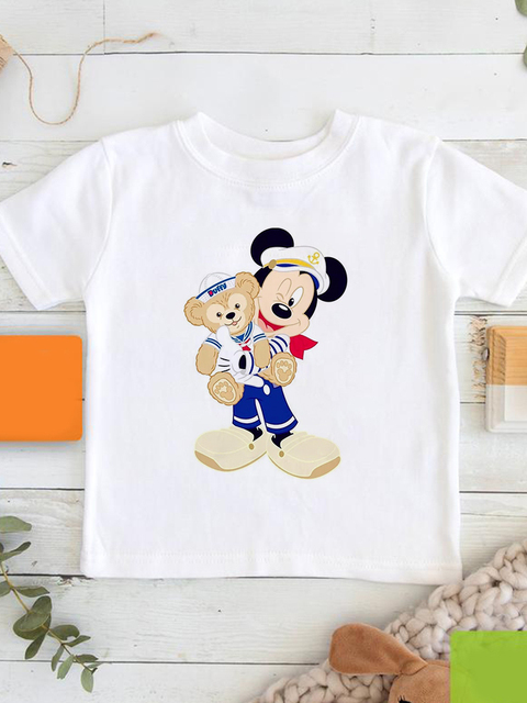 Disney ShellieMay - Estetyczna koszulka Harajuku dla dzieci z vintage grafiką kreskówkową - Biały - Wianko - 10