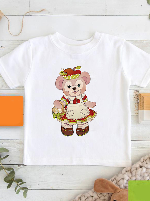 Disney ShellieMay - Estetyczna koszulka Harajuku dla dzieci z vintage grafiką kreskówkową - Biały - Wianko - 6