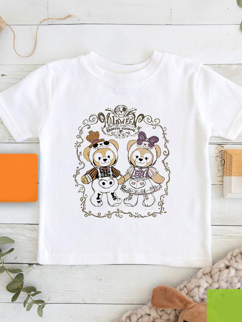 Disney ShellieMay - Estetyczna koszulka Harajuku dla dzieci z vintage grafiką kreskówkową - Biały - Wianko - 4