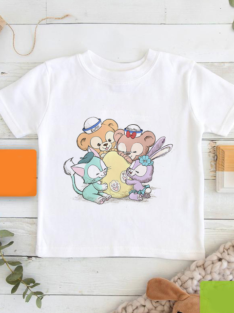 Disney ShellieMay - Estetyczna koszulka Harajuku dla dzieci z vintage grafiką kreskówkową - Biały - Wianko - 12