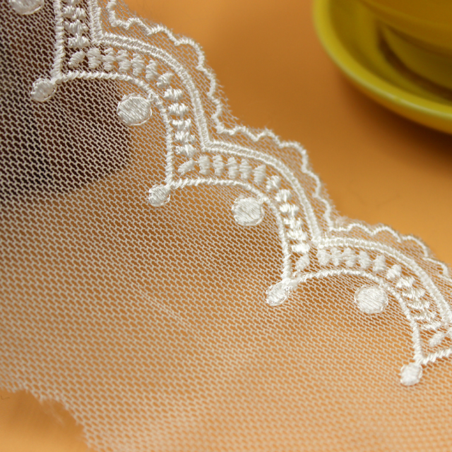 Dodatki odzieżowe: czarno-białe haftowane oczka koronki (6cm) do tworzenia DIY handmade fabric - Wianko - 5