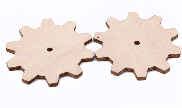 Zestaw 10 kreatywnych drewnianych puzzli biegów - DIY dekoracje i akcesoria do gry planszowej - Wianko - 3